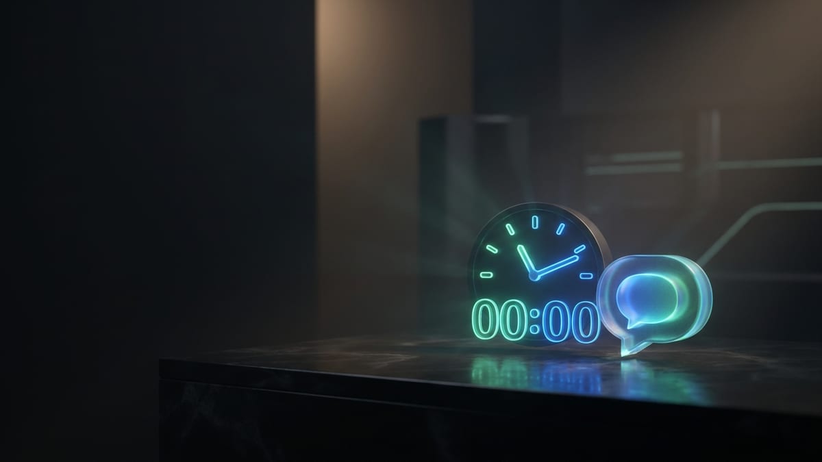 Relógio marcando meia-noite com ícone de WhatsApp, representando atendimento fora do horário comercial