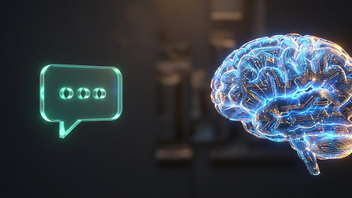 Comparação visual entre interface de chatbot simples e agente de IA avançado