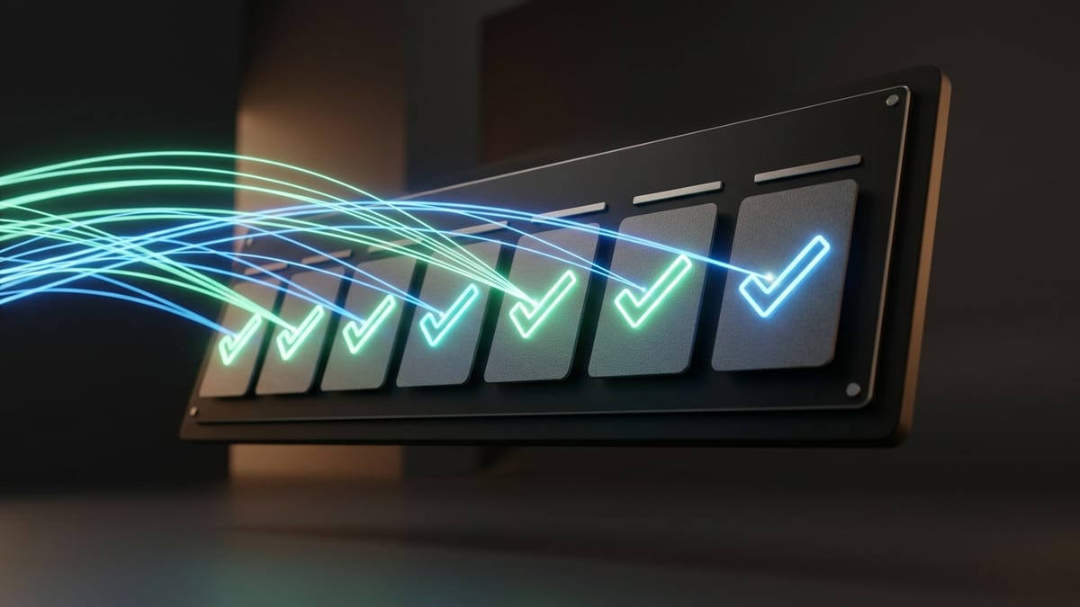 Quadro de tarefas com várias atividades repetitivas sendo marcadas como automatizadas